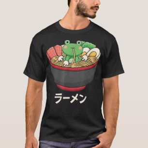 Kawaii Frog Eating Ramen Japanese Noodles Ramen Lo T-Shirt
