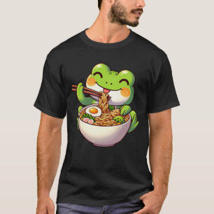 Kawaii Frog Eating Ramen Noodle Anime Japanese T-Shirt
