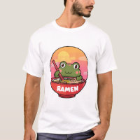 Kawaii frog eating ramen