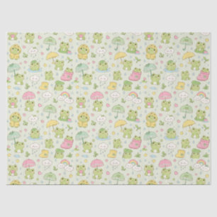 Kawaii Frog Rainy Day Pattern Wrapping Paper