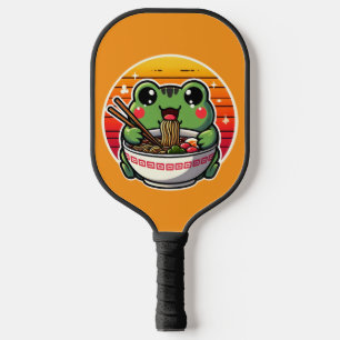 Kawaii Frog Slurping Ramen Noodles Colourful Anime Pickleball Paddle