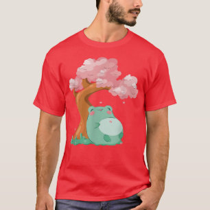 Kawaii Frog under Cherry Blossom Tree T-Shirt