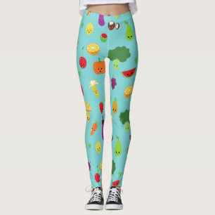 kawaii fruit clover shamrock cute vegan leggings