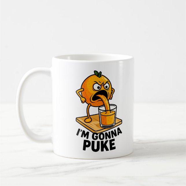 Kawaii Fruit Funny Orange Juice Coffee Mug (Left)