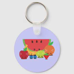 Kawaii Fruit Group Key Ring