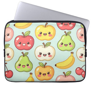 Kawaii Fruit Seamless Pattern Cute Cartoon Laptop Sleeve