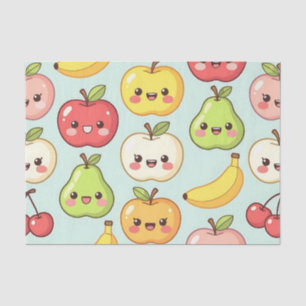 Kawaii Fruit Seamless Pattern Cute Cartoon Tissue Paper