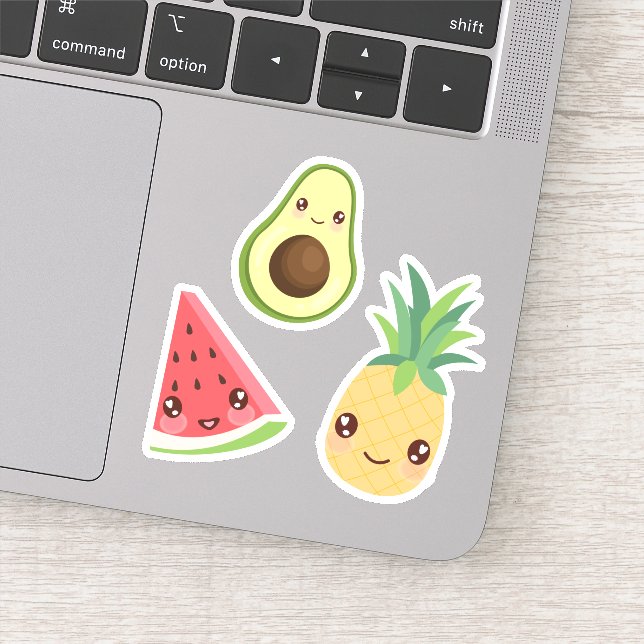 Kawaii Fruit | Watermelon, Pineapple & Avocado (Detail)