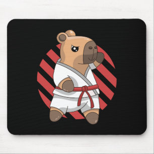 Kawaii Funny Capyra Capy Karate Martial Arts Keiko Mouse Pad