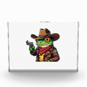 Kawaii Funny Cowboy Western Frog Lovers Photo Block