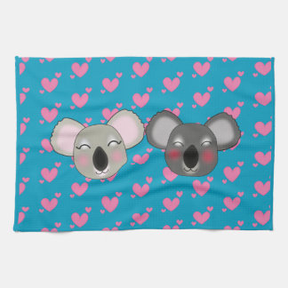 Kawaii funny koalas in love kitchen towel