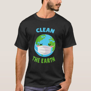 Kawaii Funny Mask Environmentalist Clean The Earth T-Shirt
