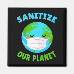 Kawaii Funny Mask Pro Environment Sanitize Earth D Magnet