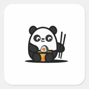 Kawaii Funny Panda Square Sticker