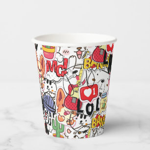 kawaii funny pet design - cute animal lover paper cups