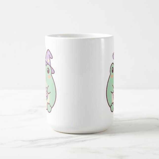 Kawaii Gamer Frog Wizard Pastel Coffee Mug (Center)