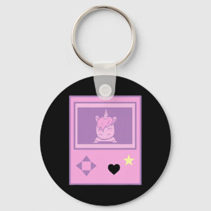 Kawaii Gamer Unicorn Pastel Anime Girl Manga Style Key Ring