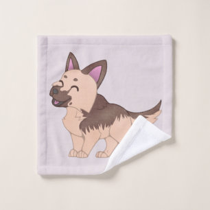 Kawaii German Shepherd Dog Bath Towel Set