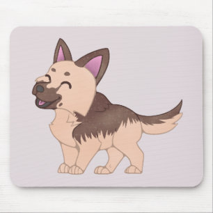 Kawaii German Shepherd Dog Mouse Pad