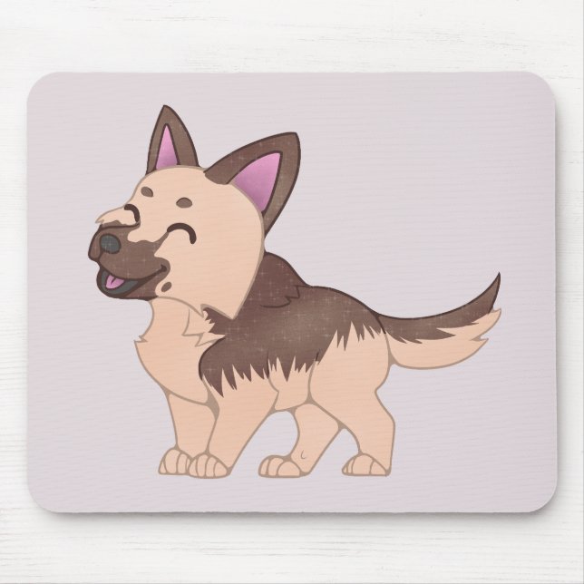Kawaii German Shepherd Dog Mouse Pad (Front)
