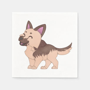 Kawaii German Shepherd Dog Napkin