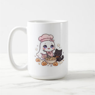 Kawaii Ghost Chef Halloween Sweatshirt  Coffee Mug