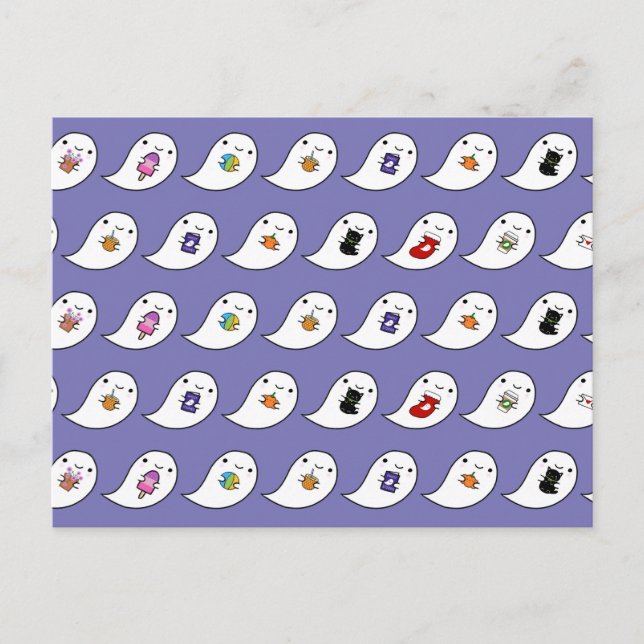 Kawaii Ghost Favourites Postcard (Front)
