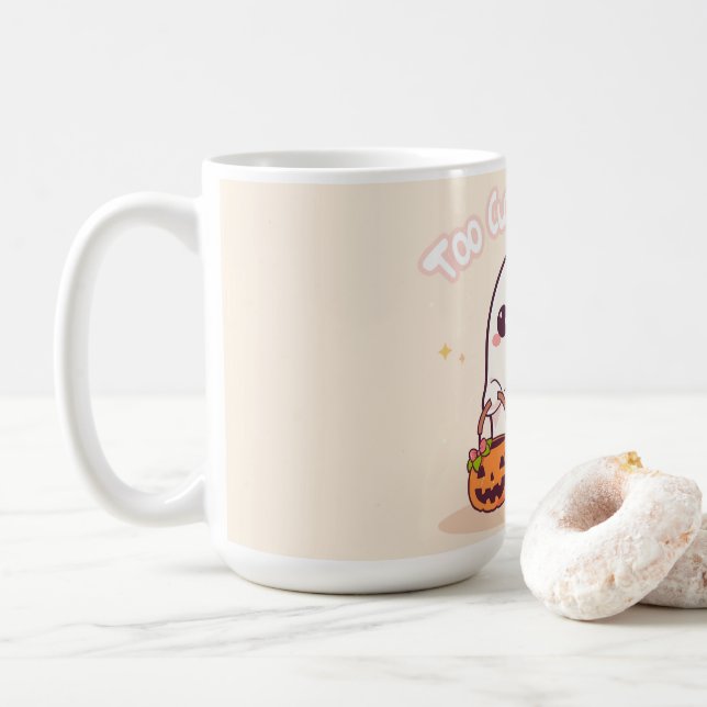 Kawaii Ghost Halloween Gift Coffee Mug (With Donut)