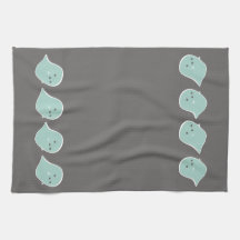 Kawaii Ghost Halloween Kitchen Towel
