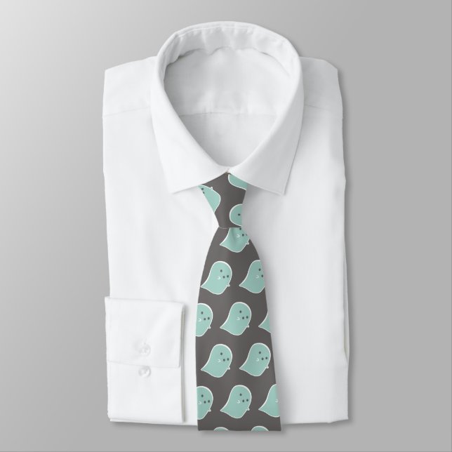 Kawaii Ghost Necktie (Tied)