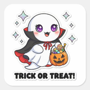 Kawaii Ghost Sticker – Cute Halloween Ghost with