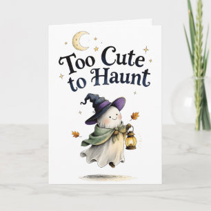 Kawaii Ghost Too Cute To Haunt Card