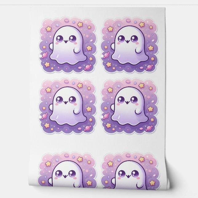 Kawaii Ghost Wallpaper Cute Pastel Halloween (Unrolling)