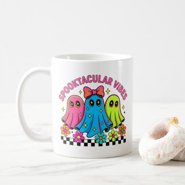 kawaii ghosts coffee mug (With Donut)