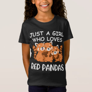 Kawaii Gift Women Just A Girl Who Loves Red Pandas T-Shirt