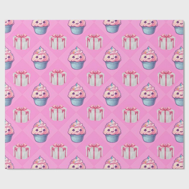 Kawaii gift wrapping paper (Flat)
