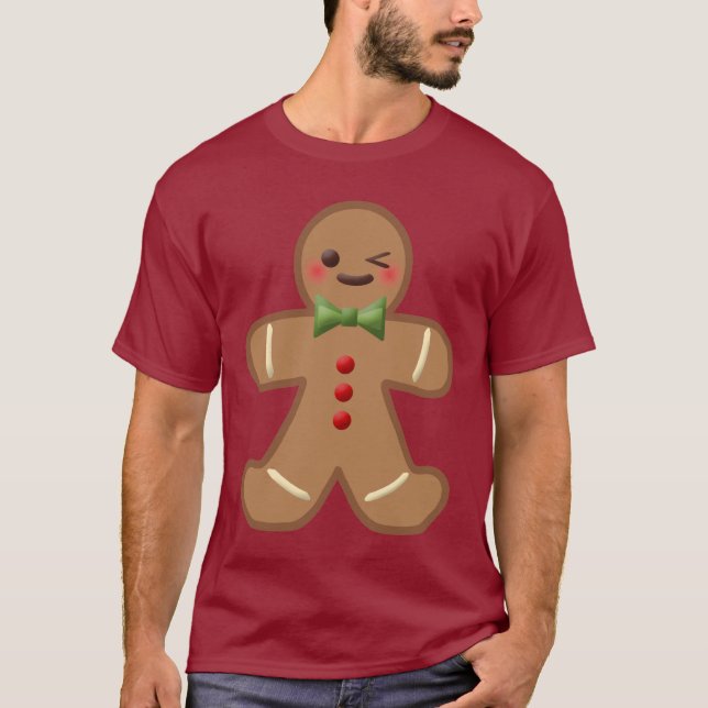 Kawaii Gingerbread Man T-Shirt (Front)