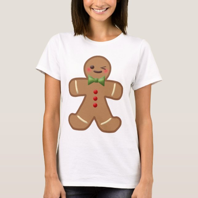 Kawaii Gingerbread Man T-Shirt (Front)