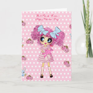 Kawaii Girl Birthday Cards with PinkyP