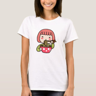 Kawaii Girl eating Ramen  T-Shirt