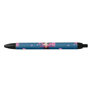 Kawaii Girl PinkP Prom Princess Black Ink Pen