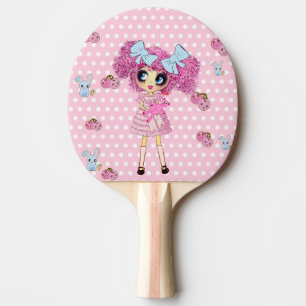 Kawaii Girl PinkyP cute girly Ping Pong Paddle