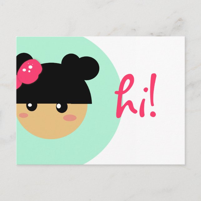 kawaii girl postcard || stationery (Front)