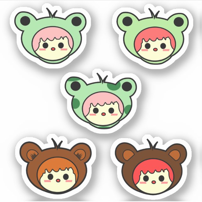 Kawaii Girl Vinyl Sticker (Front)