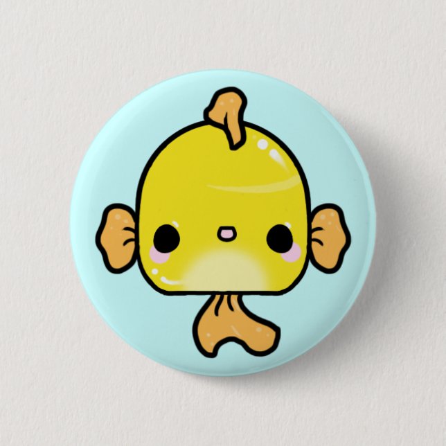 Kawaii GoldFish (You change the Background!) 6 Cm Round Badge (Front)
