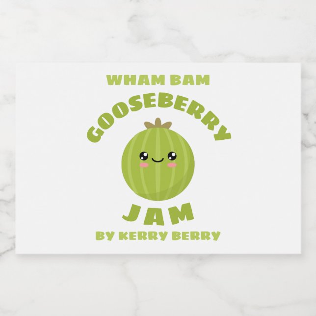 Kawaii Gooseberry Jam Food Label (Single Label)