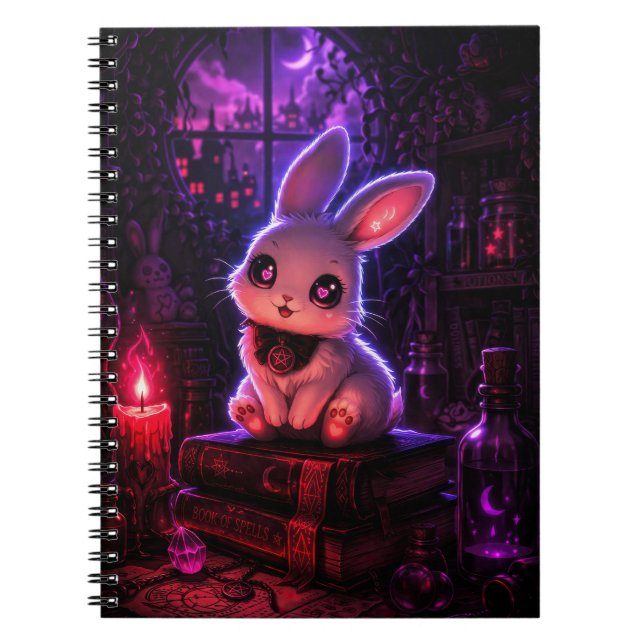 Kawaii Goth Bunny Rabbit Notebook (Front)