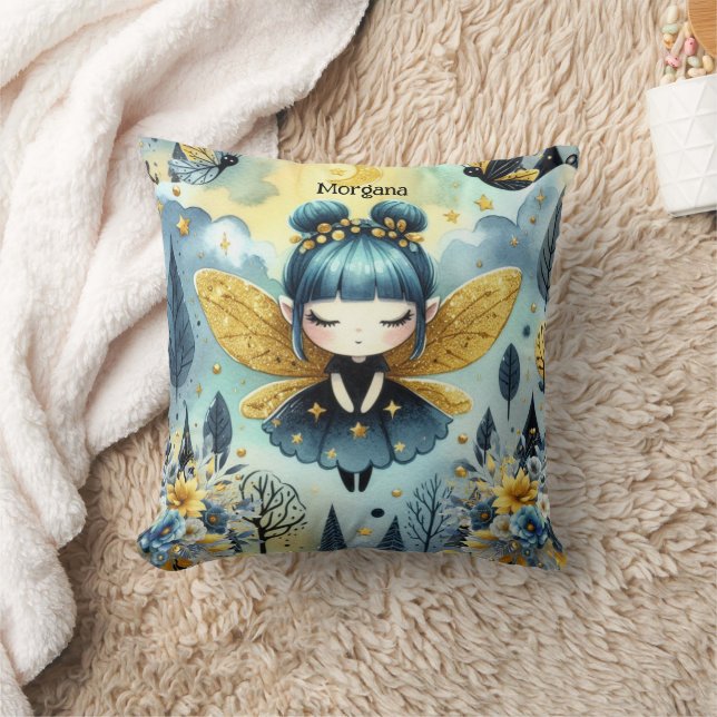 Kawaii Goth Girls Cute Personalised Gothic Chibi Cushion (Blanket)
