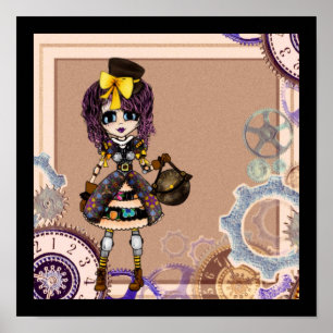 Kawaii goth lolita Steampunk Poster