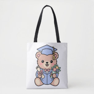 Kawaii Graduation Teddy Bear Diploma Cute Gift Tote Bag